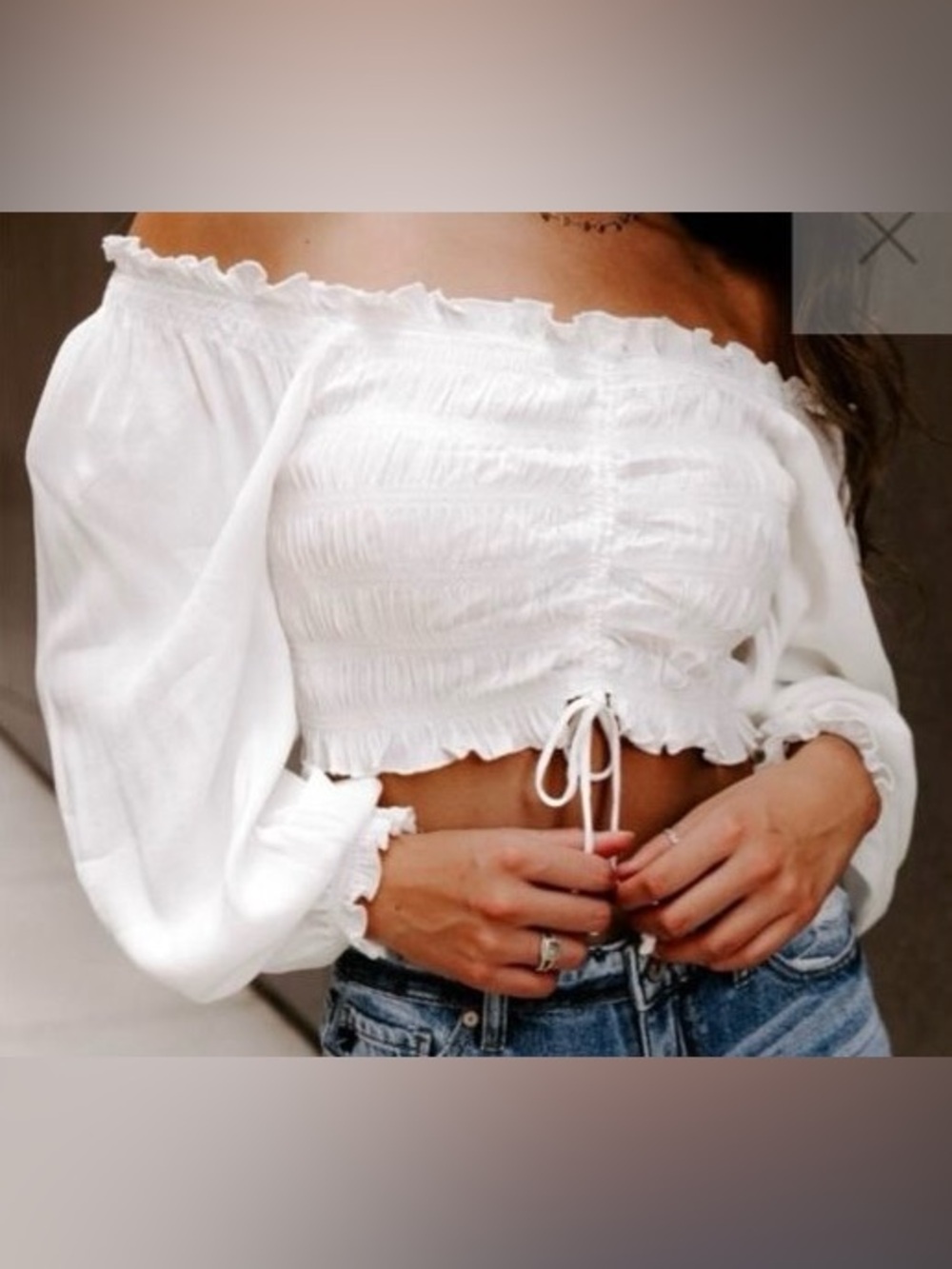 On/off shoulder crop top